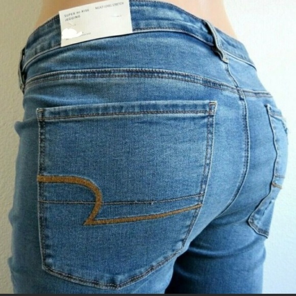 American Eagle Ne(x)t Level Hi-Rise Jeggings Cool TORN Plus Size 24 Regular NWT - Picture 3 of 6